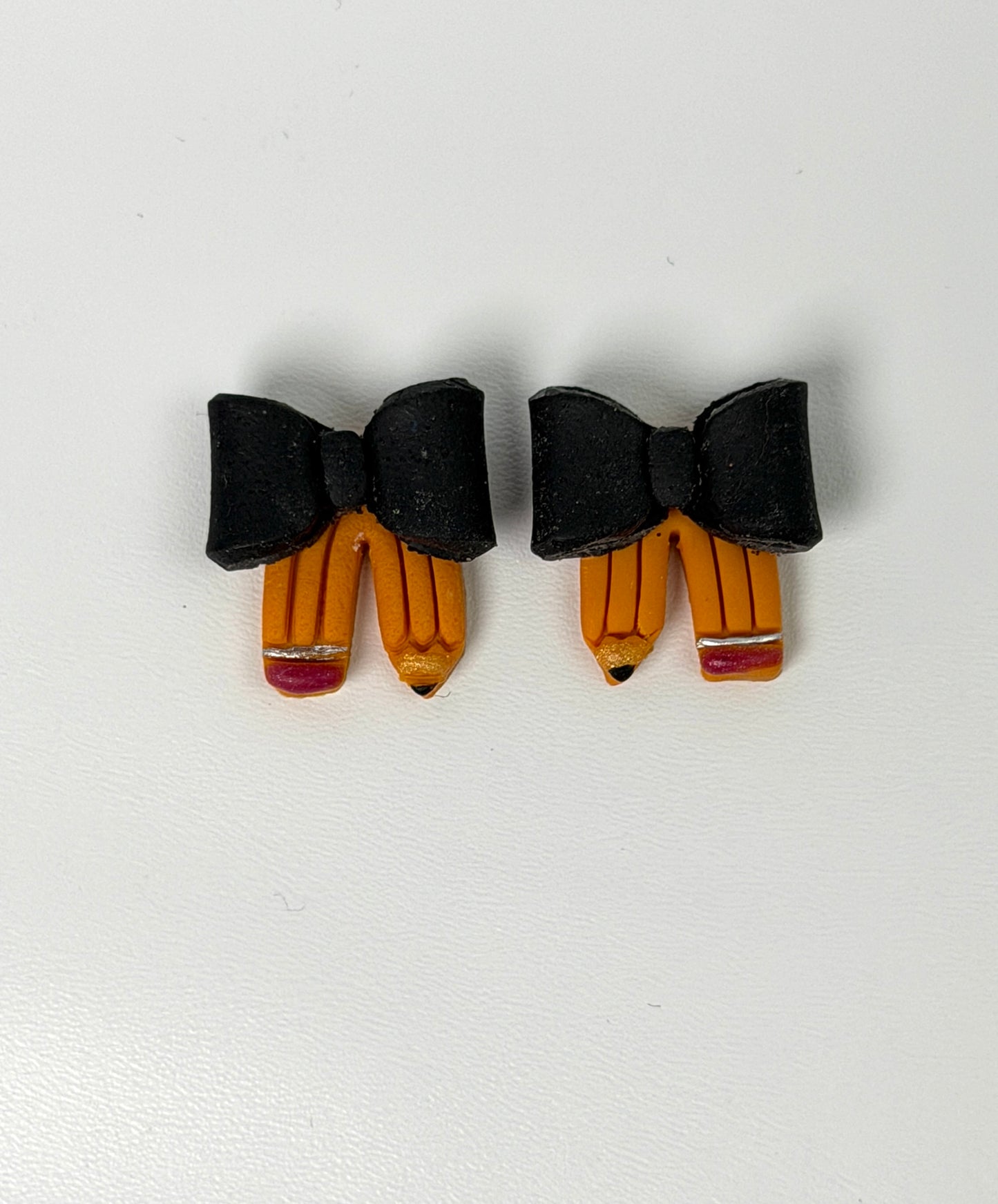 Polymer Clay Pencil Bow Earrings | Teacher Back to School Jewelry