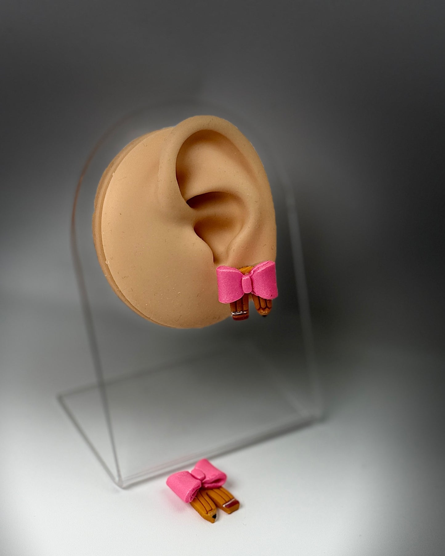 Polymer Clay Pencil Bow Earrings | Teacher Back to School Jewelry