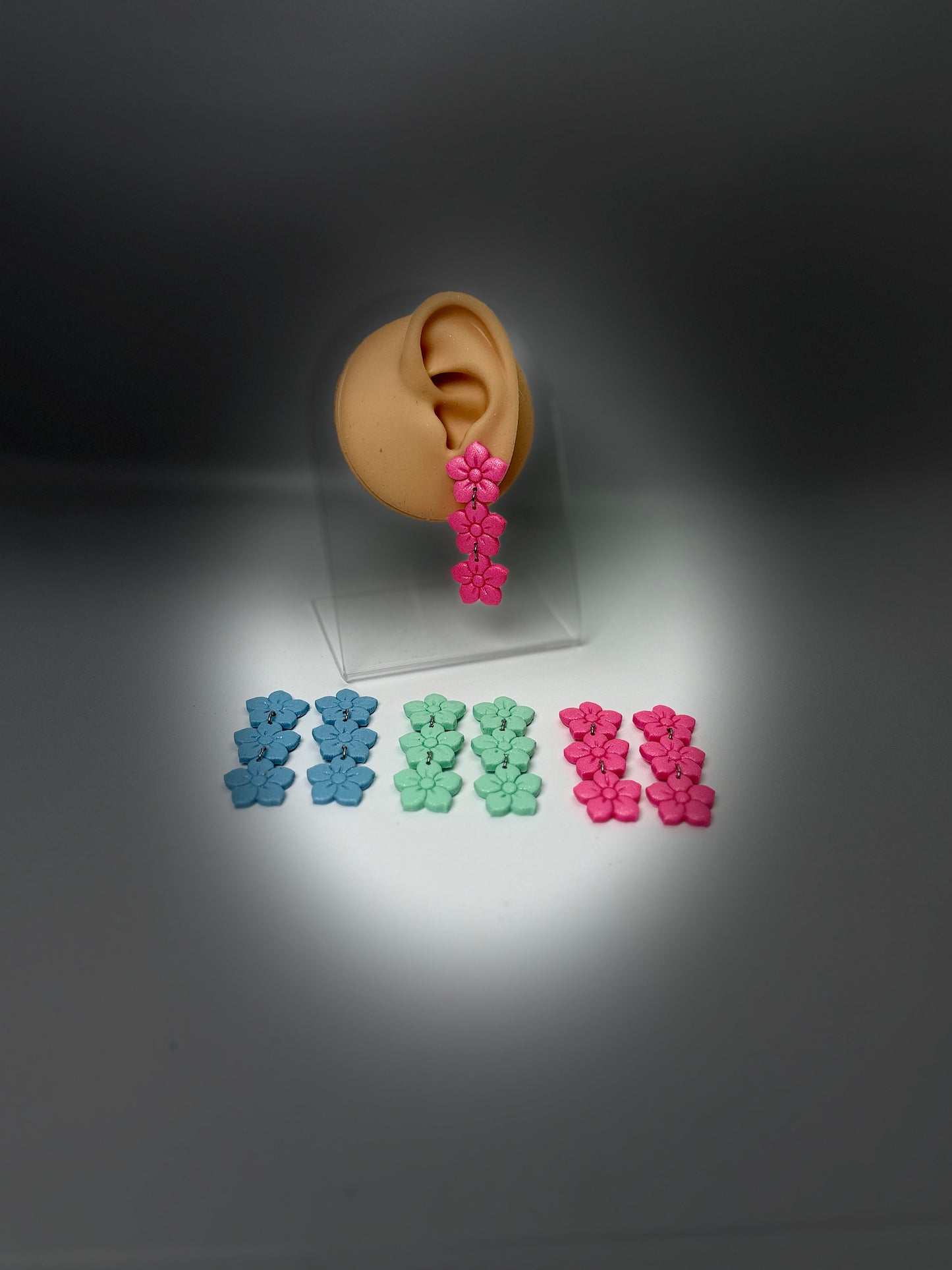 Enchanted Trio Flower Dangle Earrings | Daisy Clay Earrings | Statement Floral Earrings | Lightweight Polymer Clay Earrings | Summer Earrings | Gift for Her