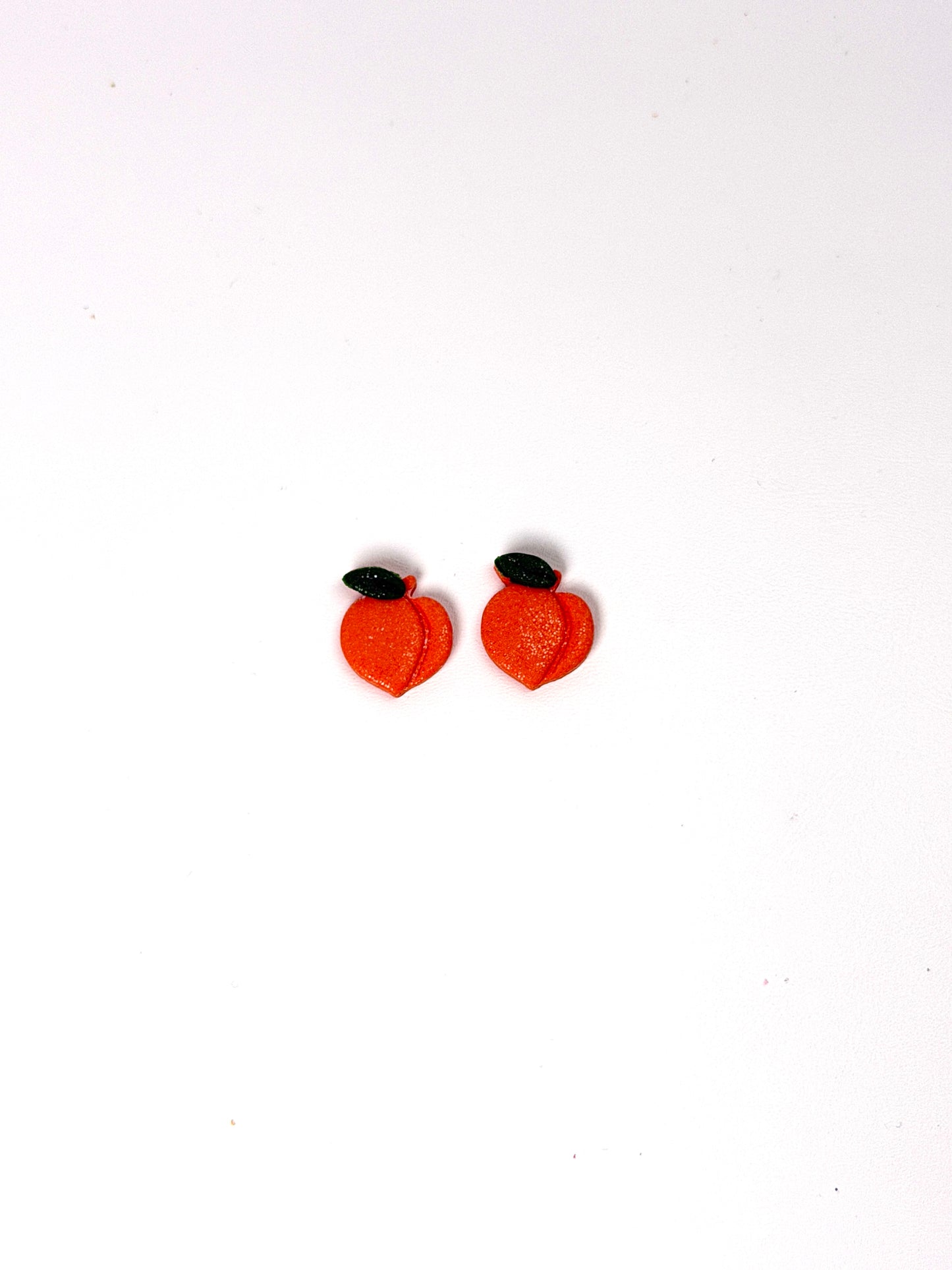 Peach Dangle Earrings | Handmade Polymer Clay Earrings | Cute Fruit Jewelry | Lightweight Hypoallergenic Summer Earrings