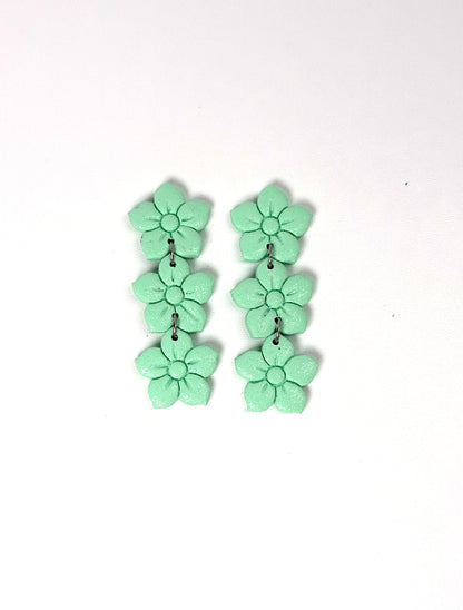 Enchanted Trio Flower Dangle Earrings | Daisy Clay Earrings | Statement Floral Earrings | Lightweight Polymer Clay Earrings | Summer Earrings | Gift for Her