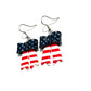 Patriotic Bow Earrings, 4th of July Earrings, American Flag Jewelry, Red White Blue Earrings, USA Clay Earrings, Handmade Holiday Earrings