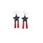 Patriotic Star Earrings | Red White Blue Dangle Earrings | 4th of July Earrings | Americana Jewelry | Star Statement Earrings | Handmade Clay Earrings