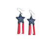 Patriotic Star Earrings | Red White Blue Dangle Earrings | 4th of July Earrings | Americana Jewelry | Star Statement Earrings | Handmade Clay Earrings