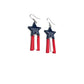 Patriotic Star Earrings | Red White Blue Dangle Earrings | 4th of July Earrings | Americana Jewelry | Star Statement Earrings | Handmade Clay Earrings