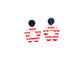 Patriotic Striped Dangle Earrings | Red White Blue Earrings | 4th of July Earrings | Americana Jewelry | Statement Clay Earrings | Handmade Earrings