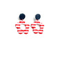 Patriotic Striped Dangle Earrings | Red White Blue Earrings | 4th of July Earrings | Americana Jewelry | Statement Clay Earrings | Handmade Earrings