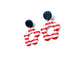 Patriotic Striped Dangle Earrings | Red White Blue Earrings | 4th of July Earrings | Americana Jewelry | Statement Clay Earrings | Handmade Earrings