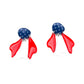 Star-Spangled Bloom Dangles | Patriotic Flower  Red White and Blue 4th of July 'Merica Earrings