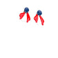 Star-Spangled Bloom Dangles | Patriotic Flower  Red White and Blue 4th of July 'Merica Earrings