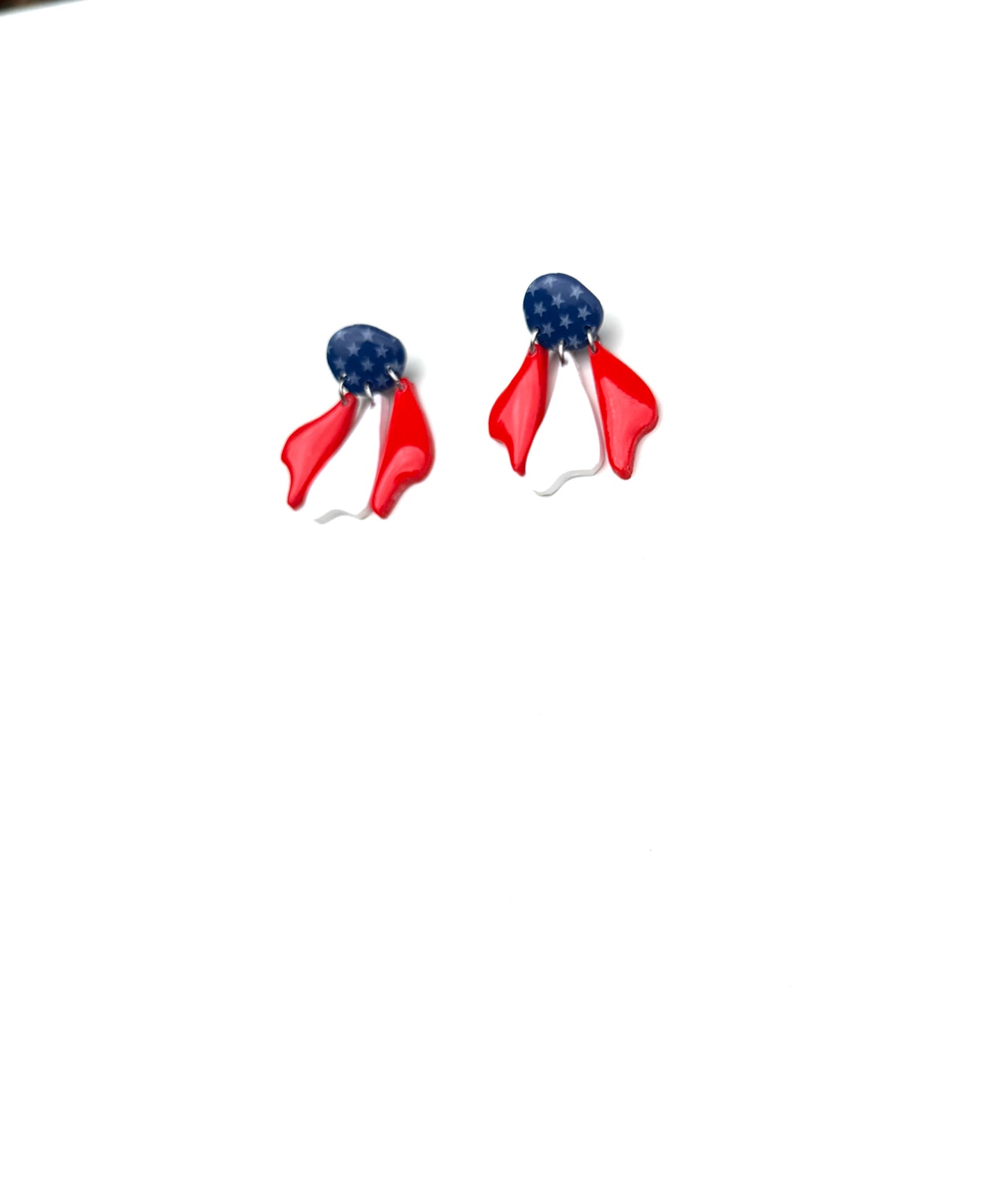 Star-Spangled Bloom Dangles | Patriotic Flower  Red White and Blue 4th of July 'Merica Earrings