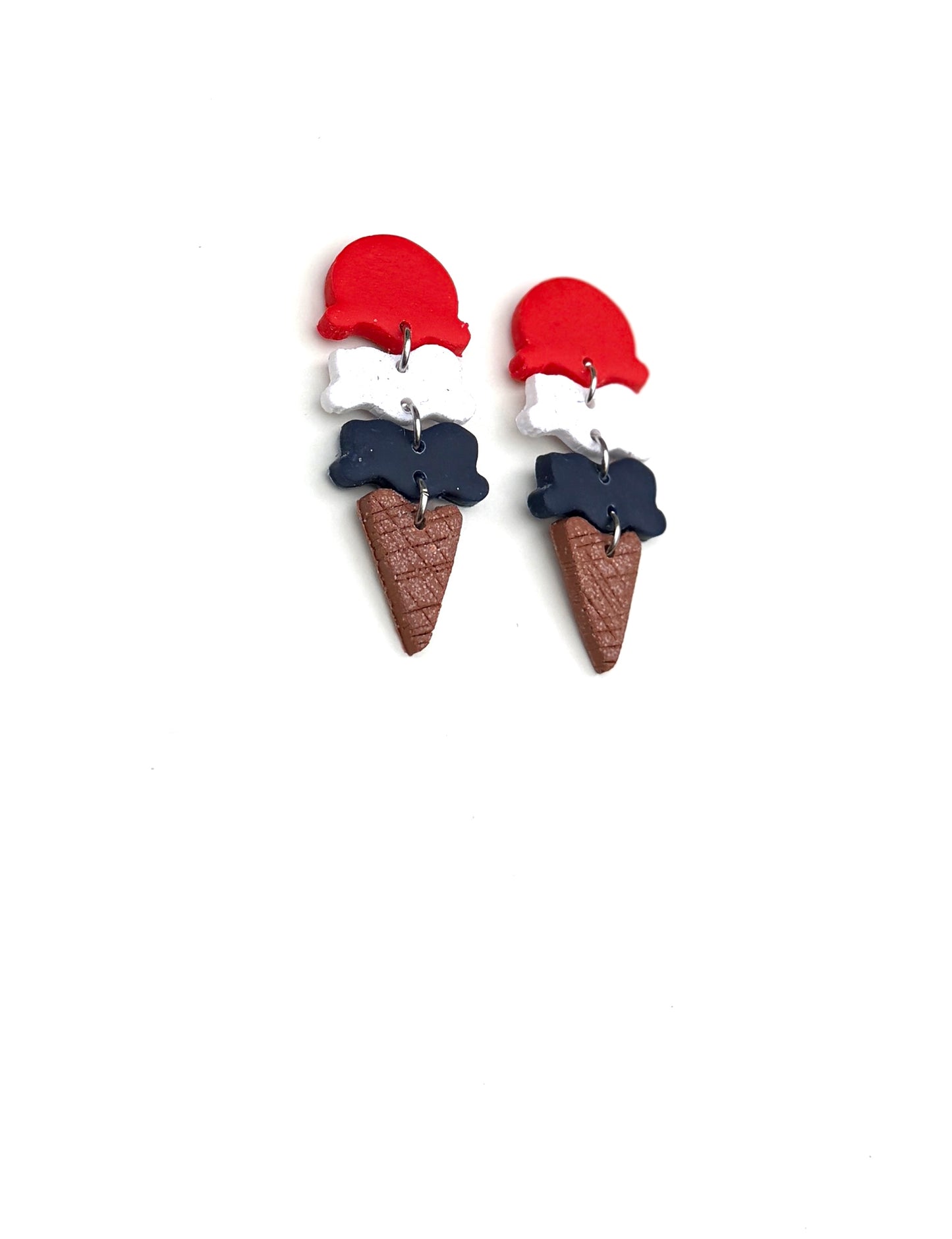 Star-Spangled Sweet Treat Dangles |Patriotic Ice Cream Earrings | Red White Blue Popsicle Earrings | 4th of July Earrings | Summer Treat Jewelry | Food Earrings | Handmade Clay
