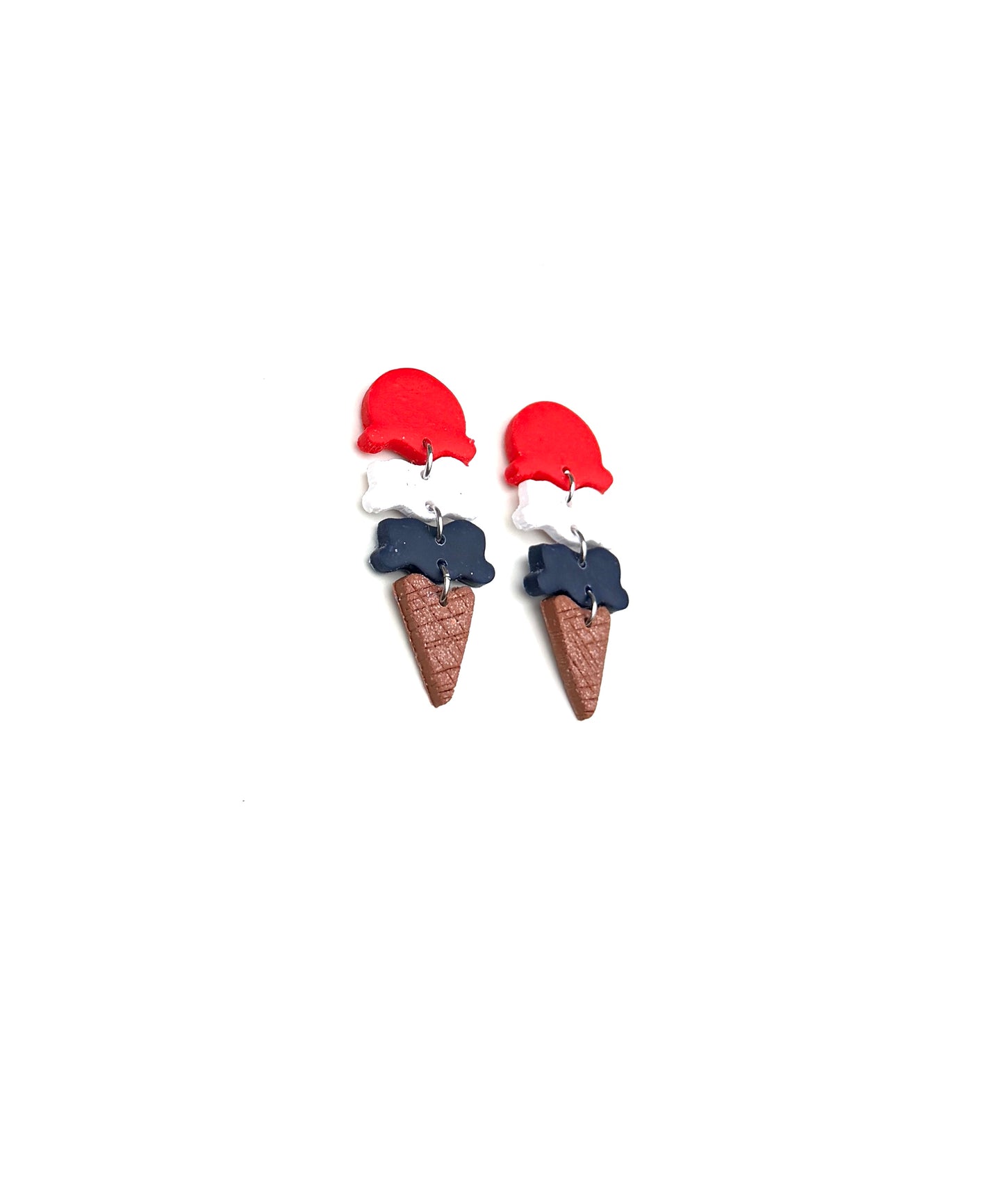 Star-Spangled Sweet Treat Dangles |Patriotic Ice Cream Earrings | Red White Blue Popsicle Earrings | 4th of July Earrings | Summer Treat Jewelry | Food Earrings | Handmade Clay