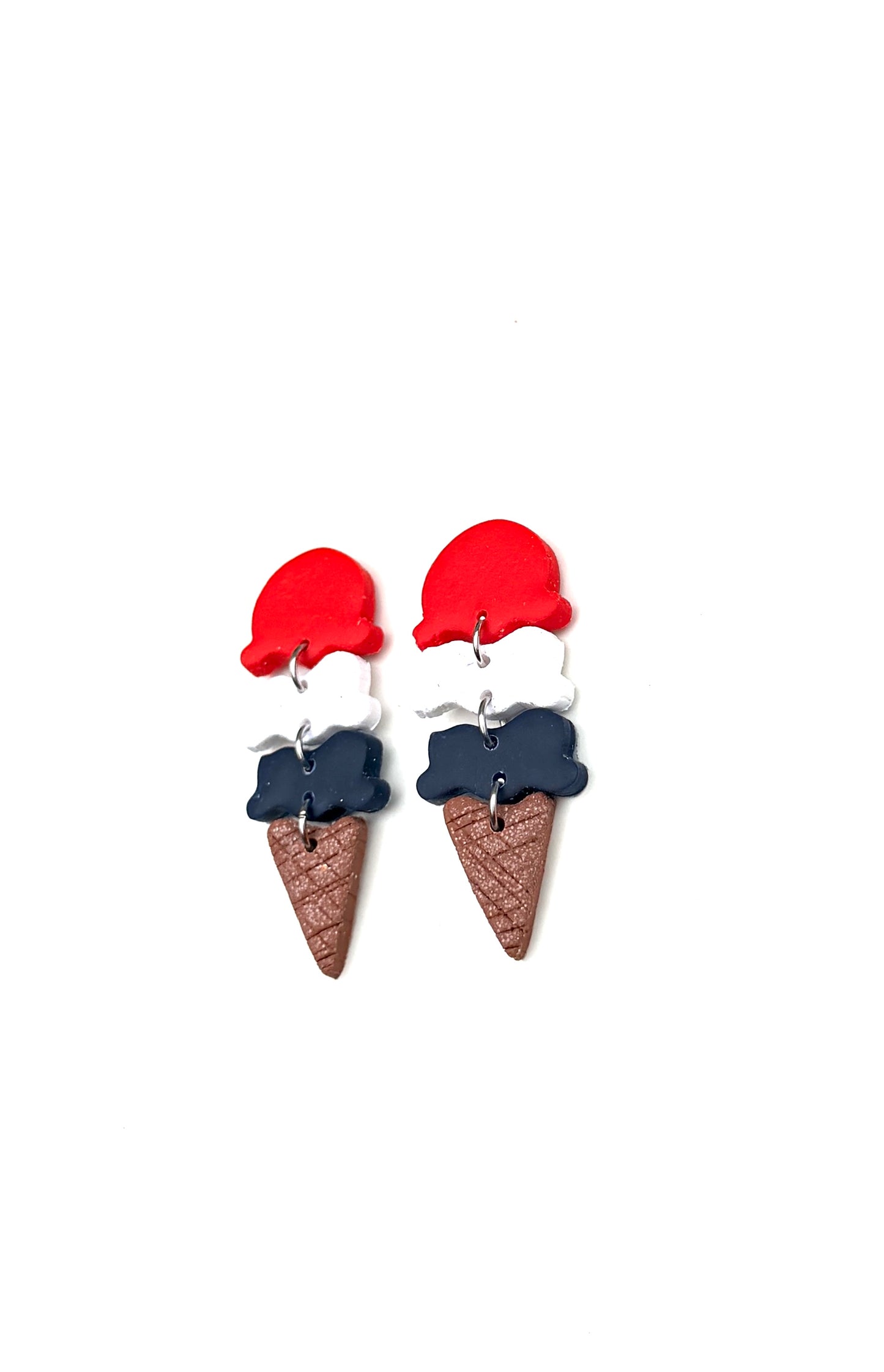 Star-Spangled Sweet Treat Dangles |Patriotic Ice Cream Earrings | Red White Blue Popsicle Earrings | 4th of July Earrings | Summer Treat Jewelry | Food Earrings | Handmade Clay