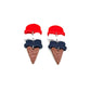 Star-Spangled Sweet Treat Dangles |Patriotic Ice Cream Earrings | Red White Blue Popsicle Earrings | 4th of July Earrings | Summer Treat Jewelry | Food Earrings | Handmade Clay