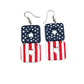Star-Spangled Duo Cutout Dangles | Patriotic Star Cutout Earrings | Red White Blue Dangle Earrings | 4th of July Earrings | Americana Jewelry | Geometric Statement Earrings | Handmade Clay