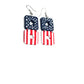 Star-Spangled Duo Cutout Dangles | Patriotic Star Cutout Earrings | Red White Blue Dangle Earrings | 4th of July Earrings | Americana Jewelry | Geometric Statement Earrings | Handmade Clay