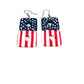 Star-Spangled Duo Cutout Dangles | Patriotic Star Cutout Earrings | Red White Blue Dangle Earrings | 4th of July Earrings | Americana Jewelry | Geometric Statement Earrings | Handmade Clay