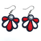 Patriotic Flower Earrings | Red White Blue Dangle Earrings | Retro Floral Earrings | 4th of July Jewelry | Statement Clay Earrings | Handmade