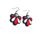 Patriotic Flower Earrings | Red White Blue Dangle Earrings | Retro Floral Earrings | 4th of July Jewelry | Statement Clay Earrings | Handmade