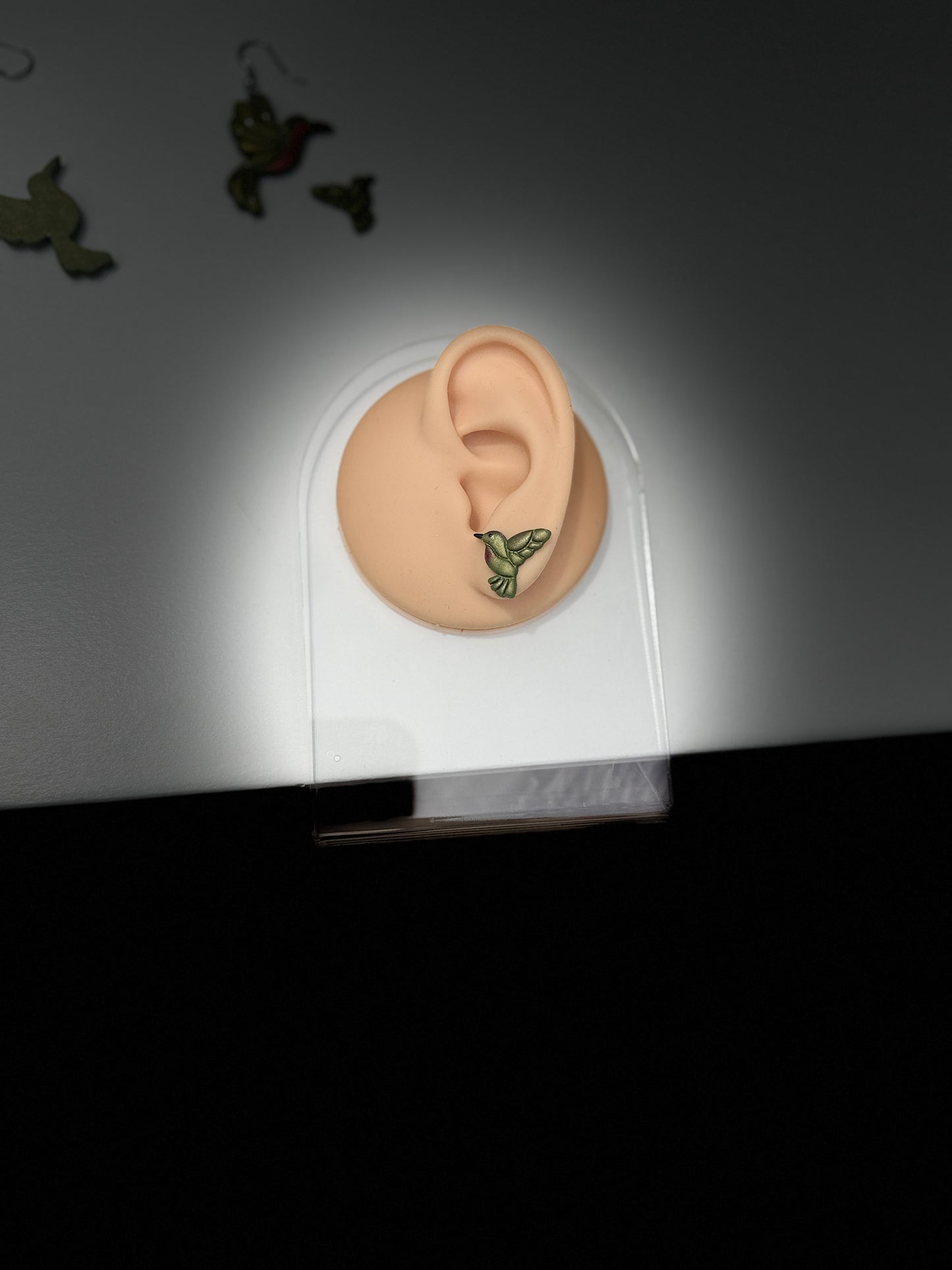 Hummingbird Earrings – Gold Hummingbird Dangle & Stud Earrings – Nature Inspired Jewelry – Bird Lover Gift – Handmade Clay Earrings