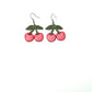 Cherry Earrings – Cute Cherry Dangle Earrings – Fruit Earrings – Summer Jewelry – Red Cherry Clay Earrings – Handmade Gift for Her