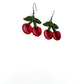 Cherry Earrings – Cute Cherry Dangle Earrings – Fruit Earrings – Summer Jewelry – Red Cherry Clay Earrings – Handmade Gift for Her