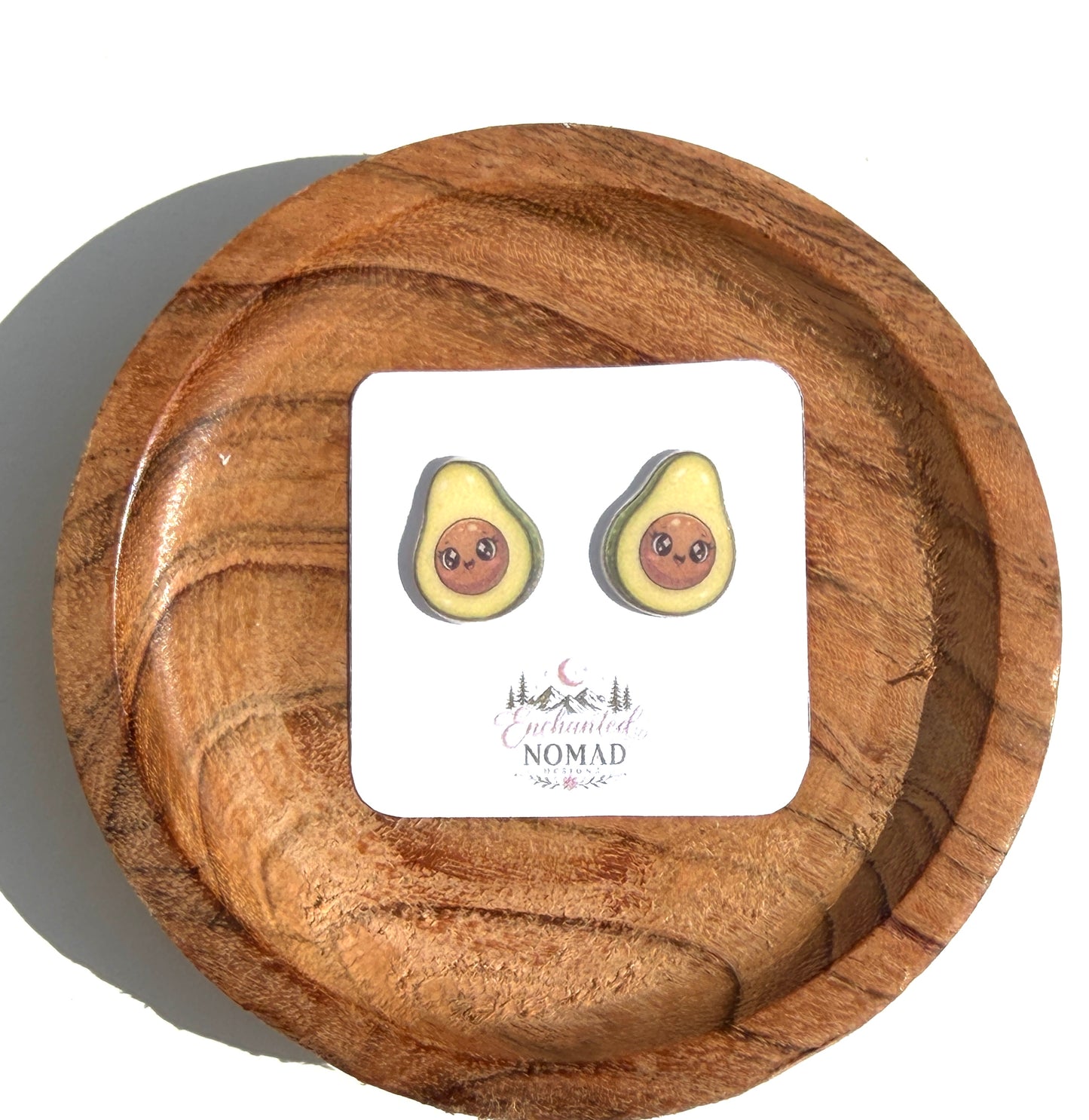 Holy Guacamole Stud Earrings | Avocado Stud Earrings | Cute Food Earrings | Kawaii Avocado Jewelry | Avocado Lover Gift | Funny Stud Earrings