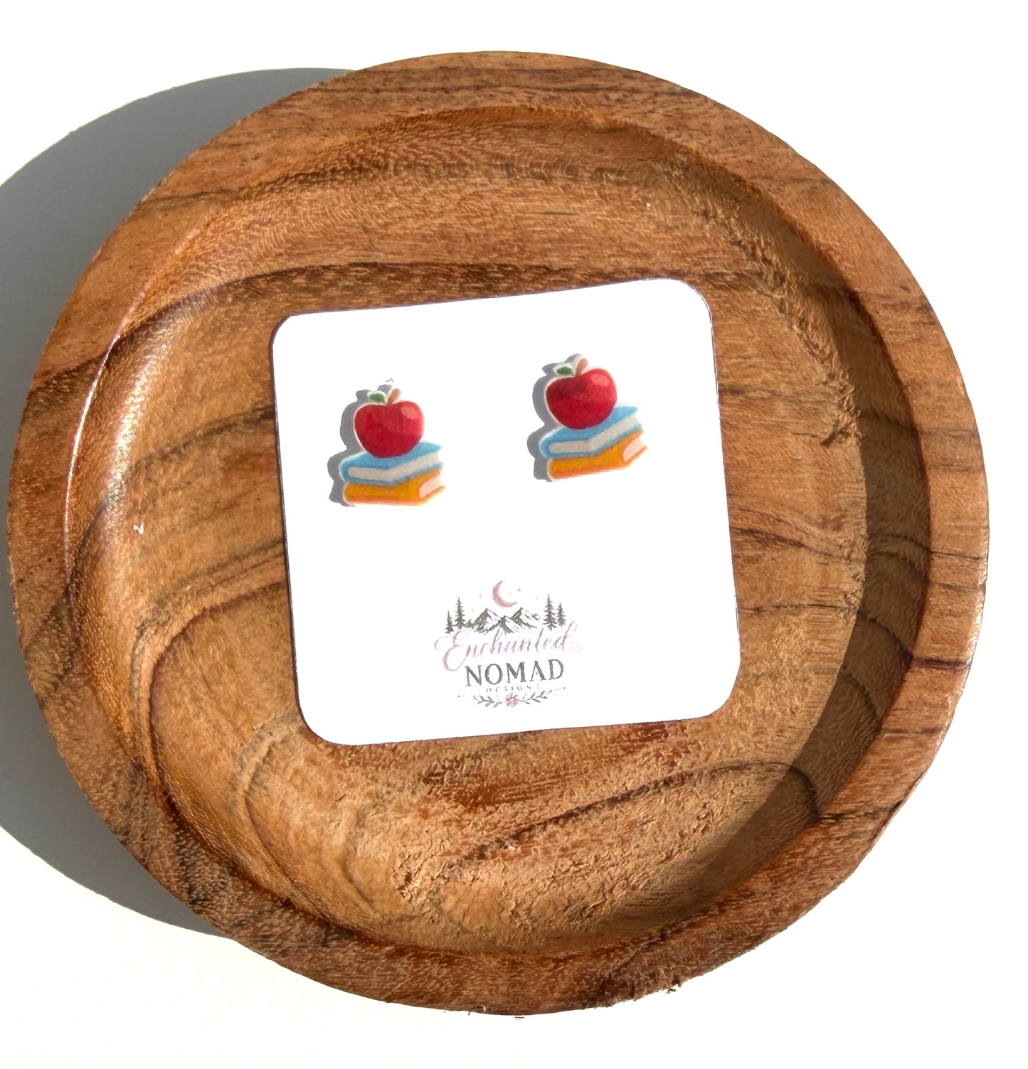 Teacher Stud Earrings | Apple Book Earrings | Teacher Gift Earrings | Back to School Jewelry | Teacher Appreciation Gift