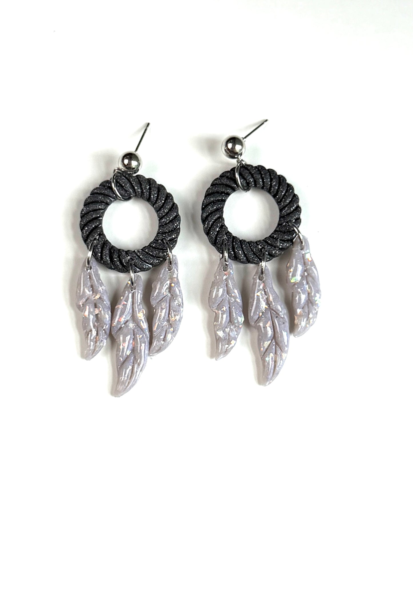 Dreamcatcher Polymer Clay Earrings | Handmade Boho Feather Dangle Earrings | Lightweight Statement Earrings | Nature Inspired Jewelry | Gift for Her