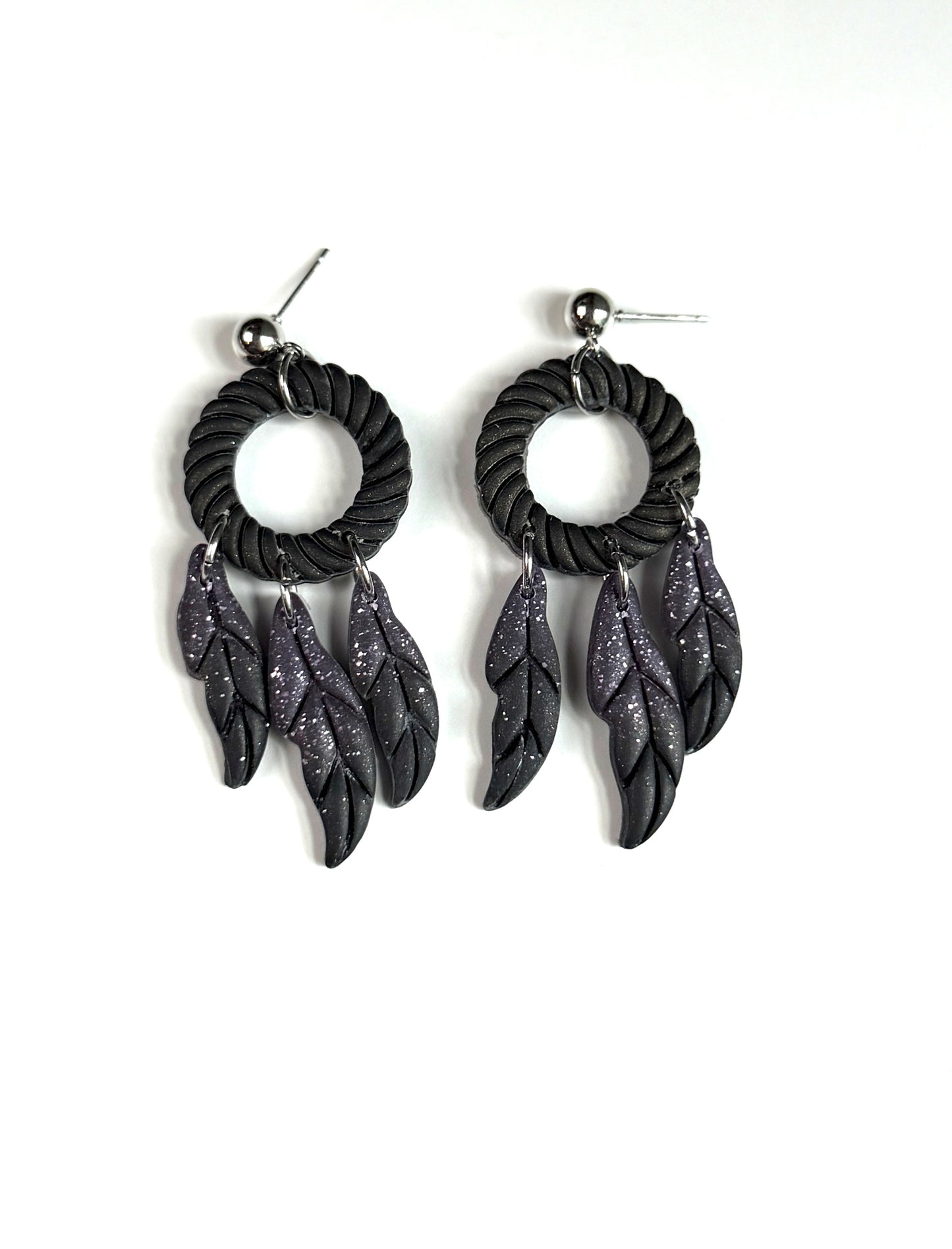 Dreamcatcher Polymer Clay Earrings | Handmade Boho Feather Dangle Earrings | Lightweight Statement Earrings | Nature Inspired Jewelry | Gift for Her