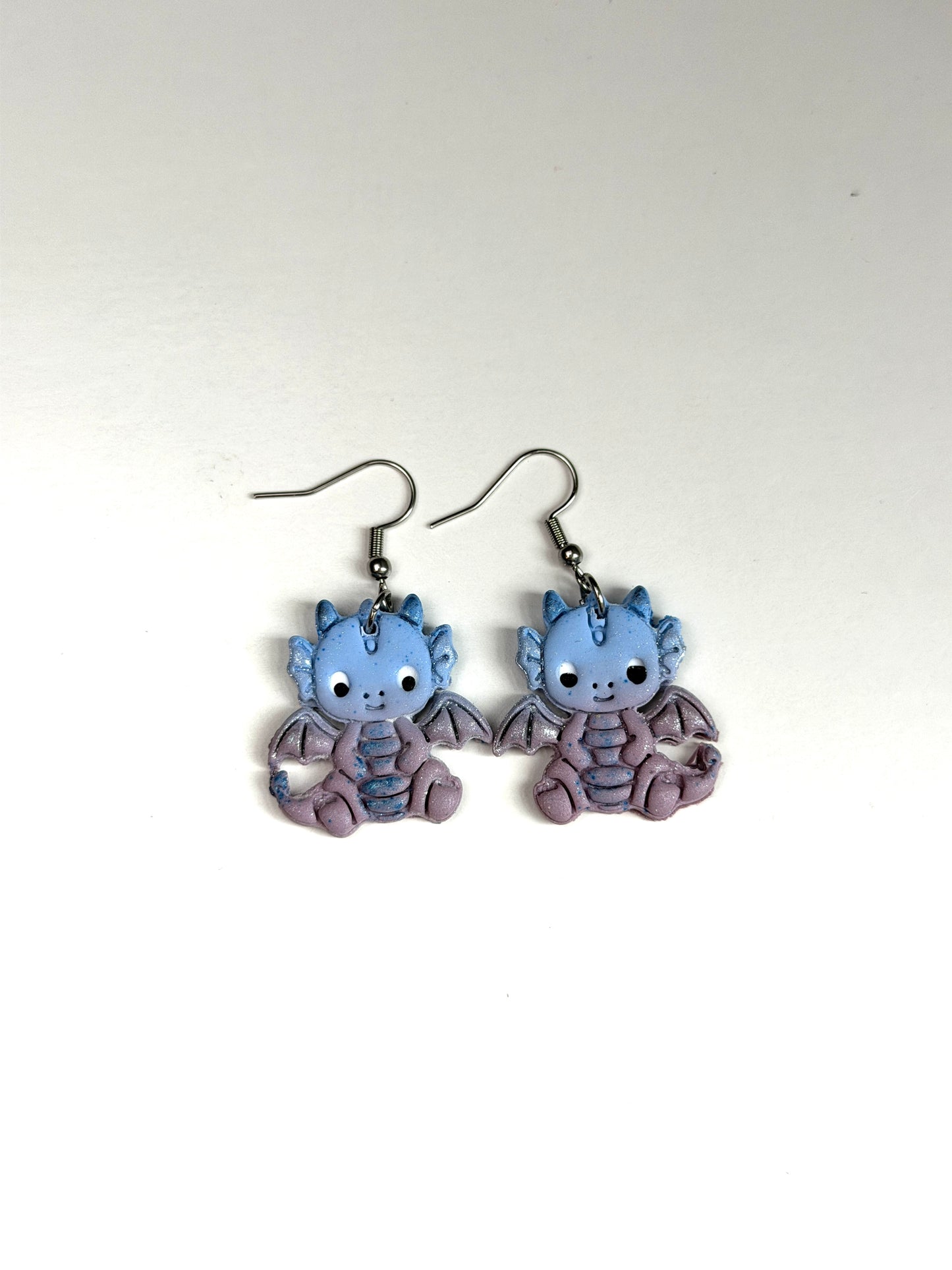 Baby Dragon Polymer Clay Earrings | Cute Dragon Dangle Earrings | Fantasy Dragon Jewelry | Kawaii Dragon Earrings | Handmade Lightweight Gift for Her