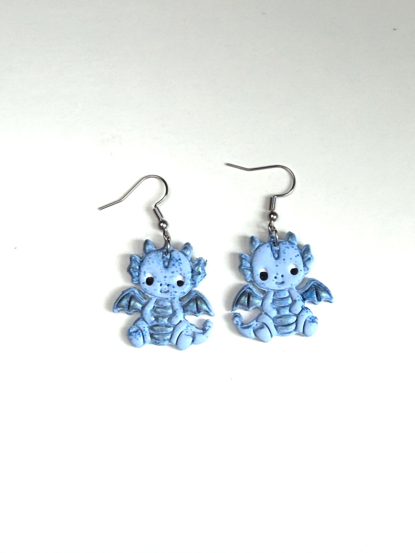 Baby Dragon Polymer Clay Earrings | Cute Dragon Dangle Earrings | Fantasy Dragon Jewelry | Kawaii Dragon Earrings | Handmade Lightweight Gift for Her