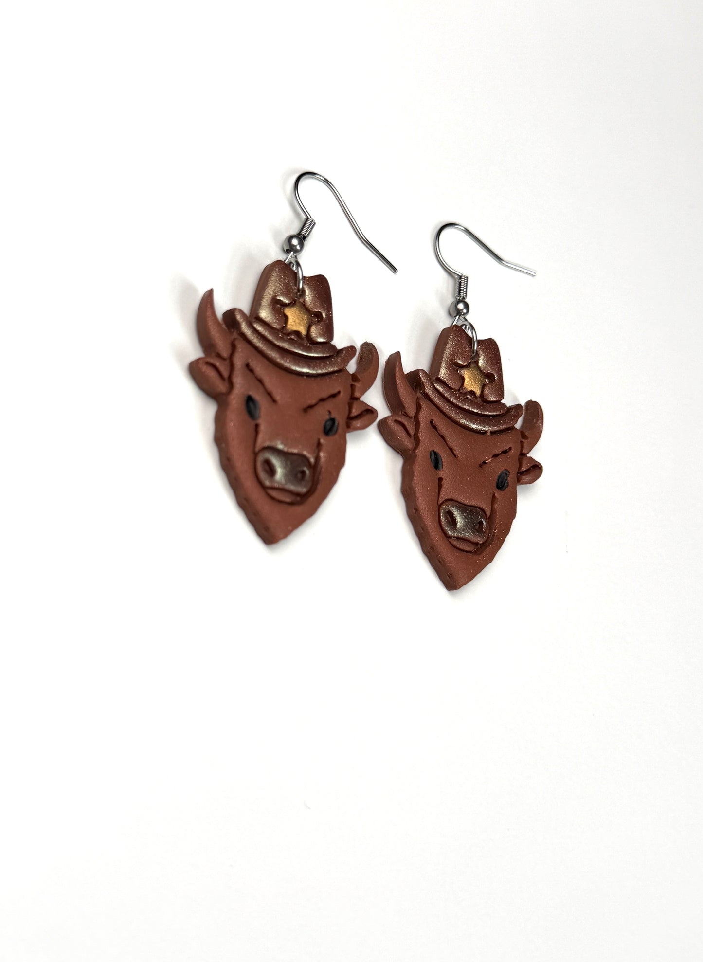 Buffalo Bison Earrings, Western Animal Earrings, Rustic Country Jewelry, Handmade Lightweight Earrings, Cowgirl Gift, Nature Lover Gift