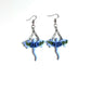 Floral Dragon Dangle Earrings | Blue Fantasy Dragon Jewelry | Polymer Clay Fantasy Earrings | Handmade Witchy Statement Earrings