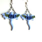 Floral Dragon Dangle Earrings | Blue Fantasy Dragon Jewelry | Polymer Clay Fantasy Earrings | Handmade Witchy Statement Earrings