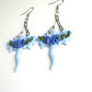 Floral Dragon Dangle Earrings | Blue Fantasy Dragon Jewelry | Polymer Clay Fantasy Earrings | Handmade Witchy Statement Earrings