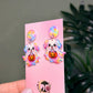 Ghost Dog Halloween Dangle Earrings, Pastel Rainbow Puppy Earrings, Cute Spooky Resin Sealed Lightweight Jewelry