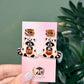 Ghost Raccoon Halloween Dangle Earrings, Trick or Treat Raccoon Jewelry, Cute Spooky Resin Sealed Lightweight Earrings