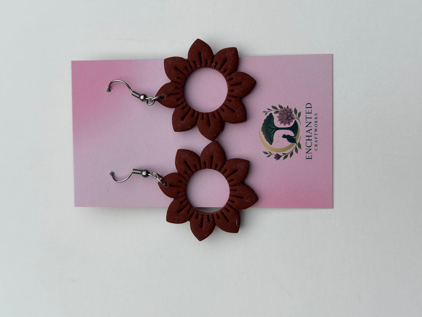 Boho Mandala Clay Earrings, Floral Statement Dangles, Lightweight Polymer Clay Earrings, Bohemian Jewelry Gift