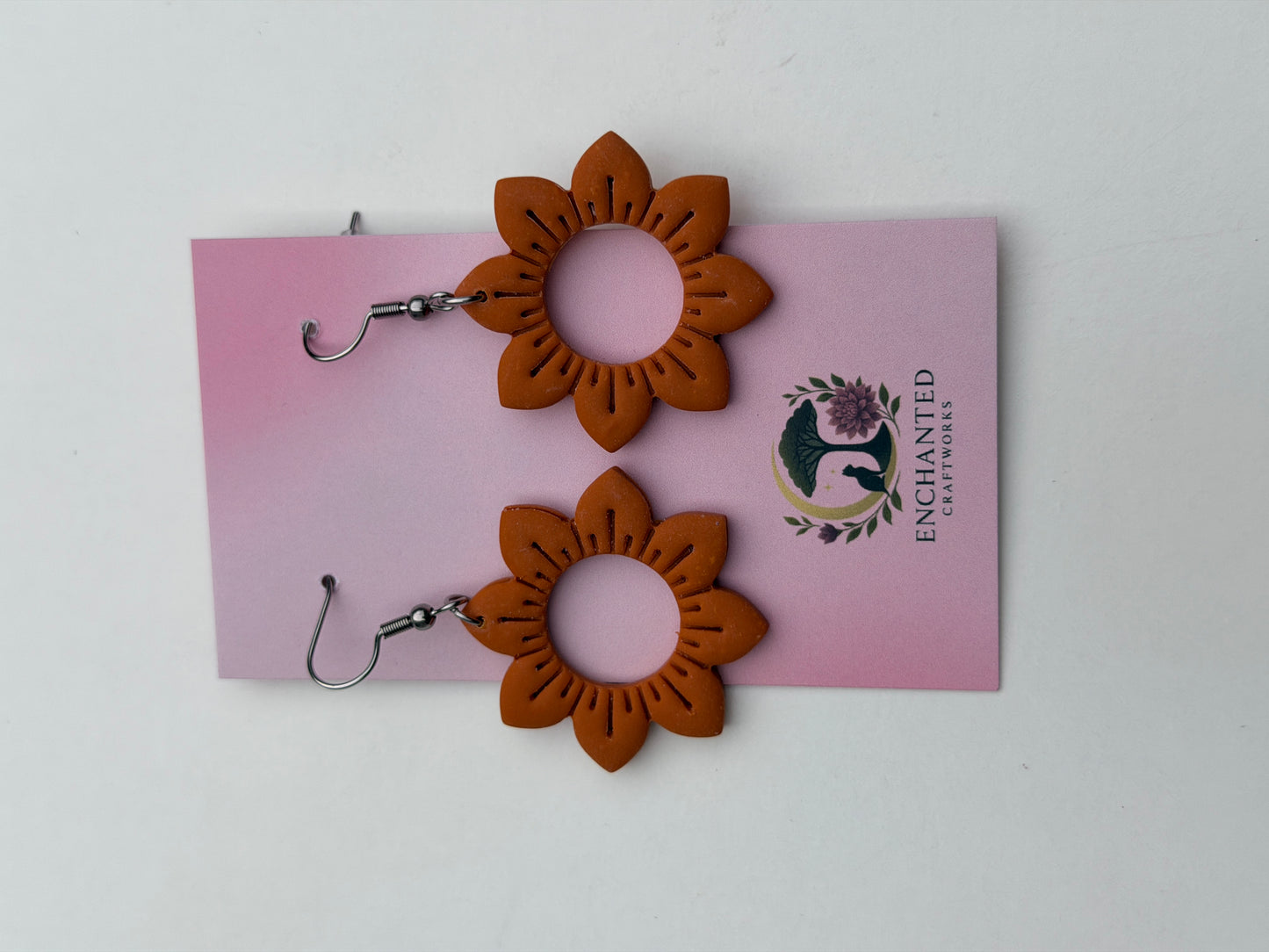 Boho Mandala Clay Earrings, Floral Statement Dangles, Lightweight Polymer Clay Earrings, Bohemian Jewelry Gift