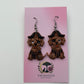 Halloween Dog Clay Earrings, Cute Costume Puppy Dangles, Pumpkin Angel Devil Frankenstein Dog Earrings, Fall Pet Jewelry