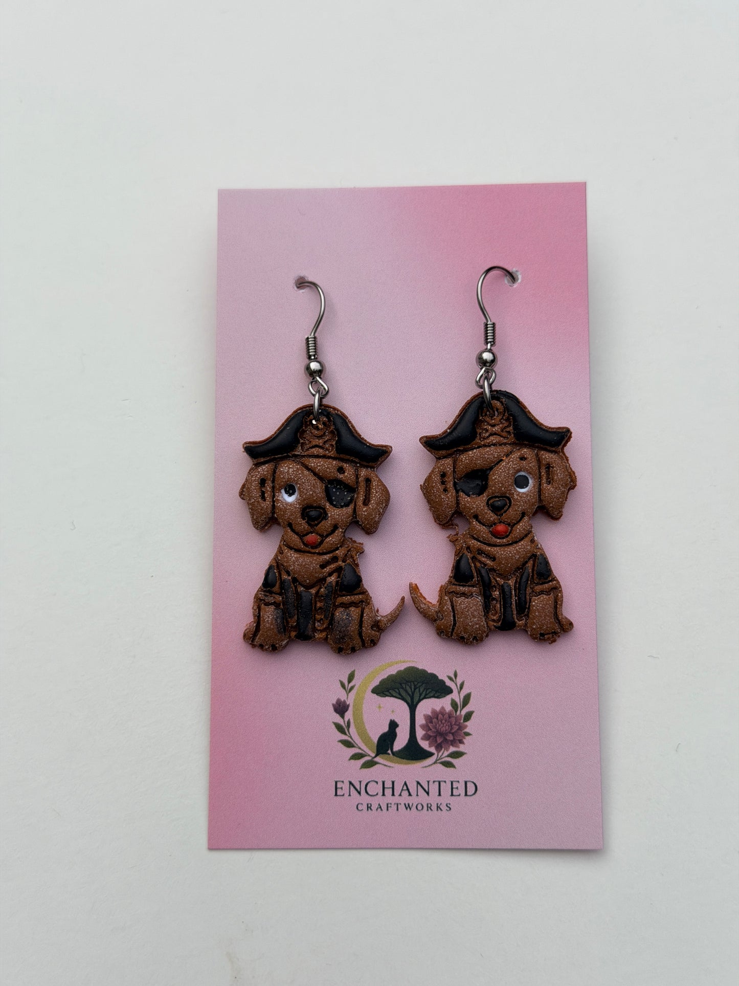 Halloween Dog Clay Earrings, Cute Costume Puppy Dangles, Pumpkin Angel Devil Frankenstein Dog Earrings, Fall Pet Jewelry