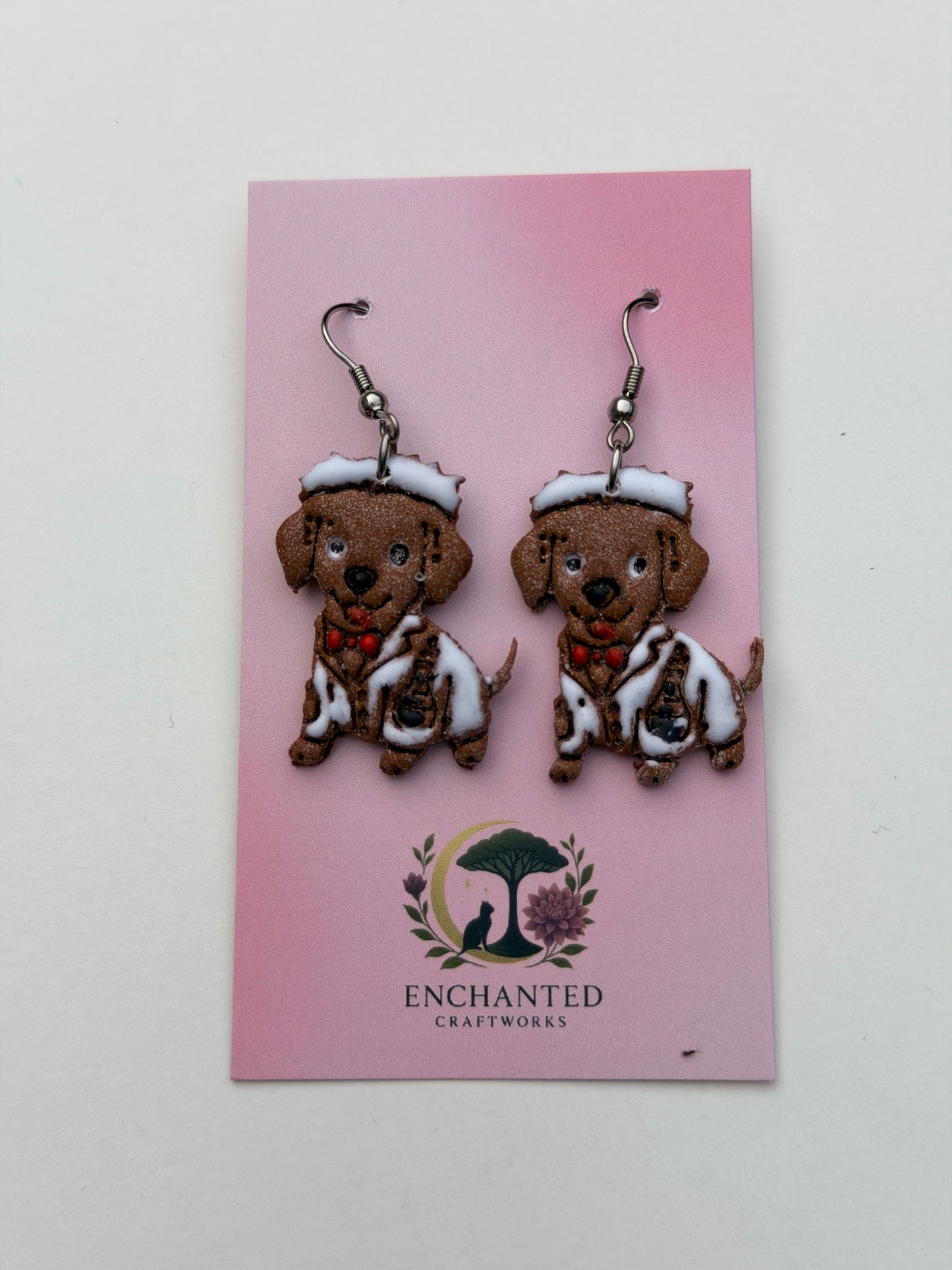 Halloween Dog Clay Earrings, Cute Costume Puppy Dangles, Pumpkin Angel Devil Frankenstein Dog Earrings, Fall Pet Jewelry