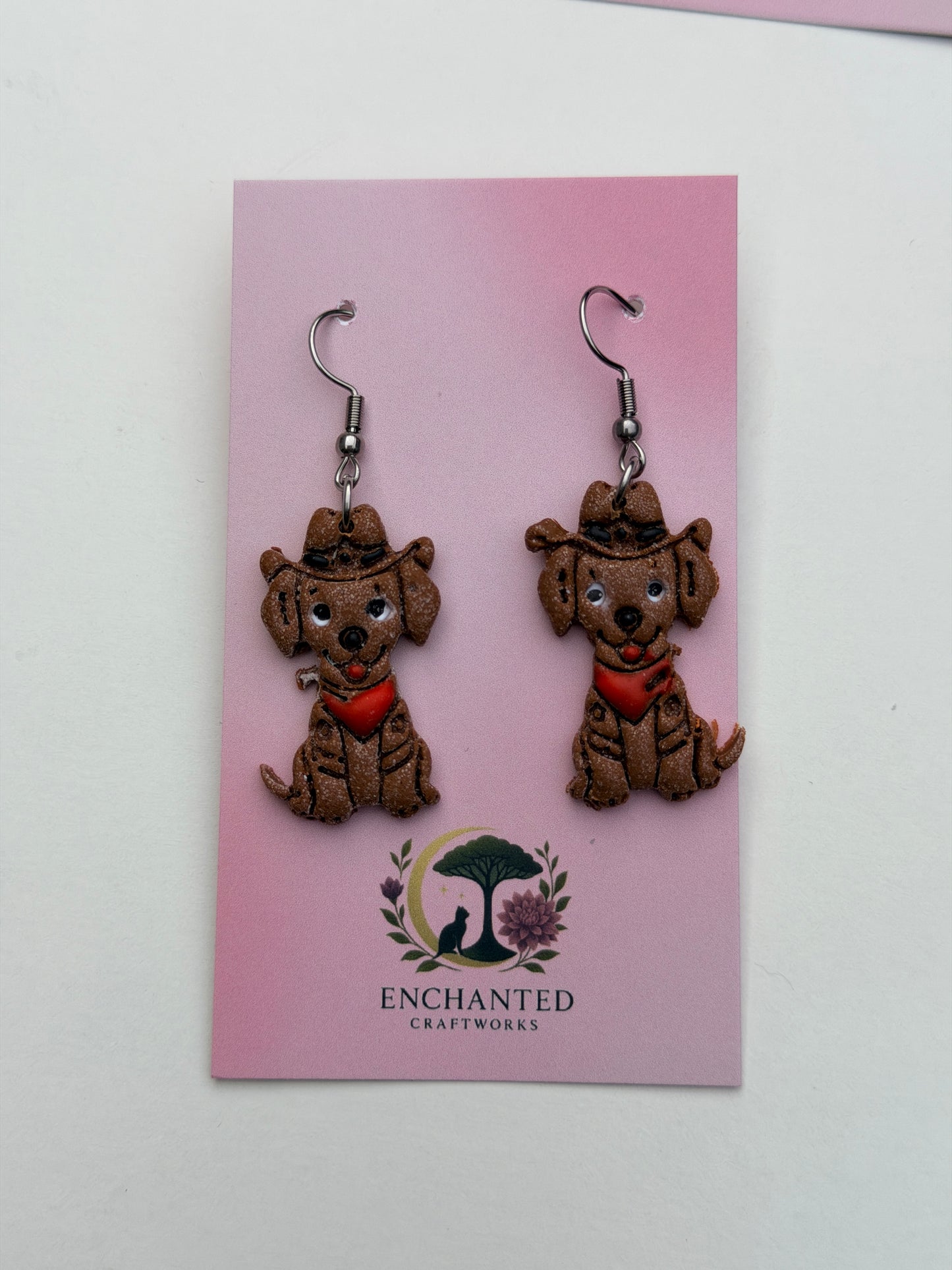 Halloween Dog Clay Earrings, Cute Costume Puppy Dangles, Pumpkin Angel Devil Frankenstein Dog Earrings, Fall Pet Jewelry