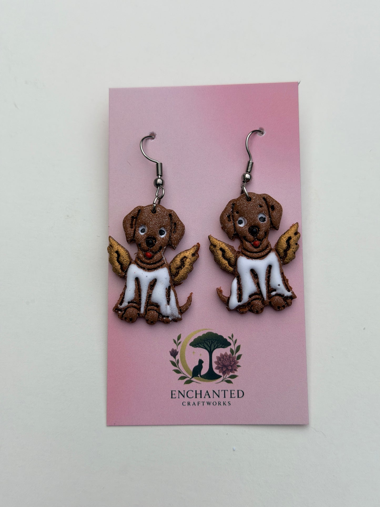 Halloween Dog Clay Earrings, Cute Costume Puppy Dangles, Pumpkin Angel Devil Frankenstein Dog Earrings, Fall Pet Jewelry
