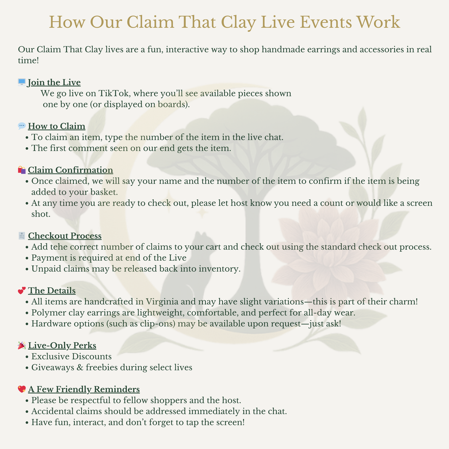 Live Event - Claim that Clay