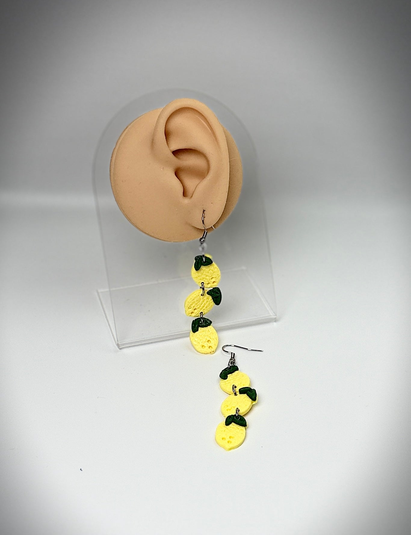Lemon Dangle Earrings | Handmade Polymer Clay Earrings | Cute Fruit Jewelry | Lightweight Hypoallergenic Summer Earrings
