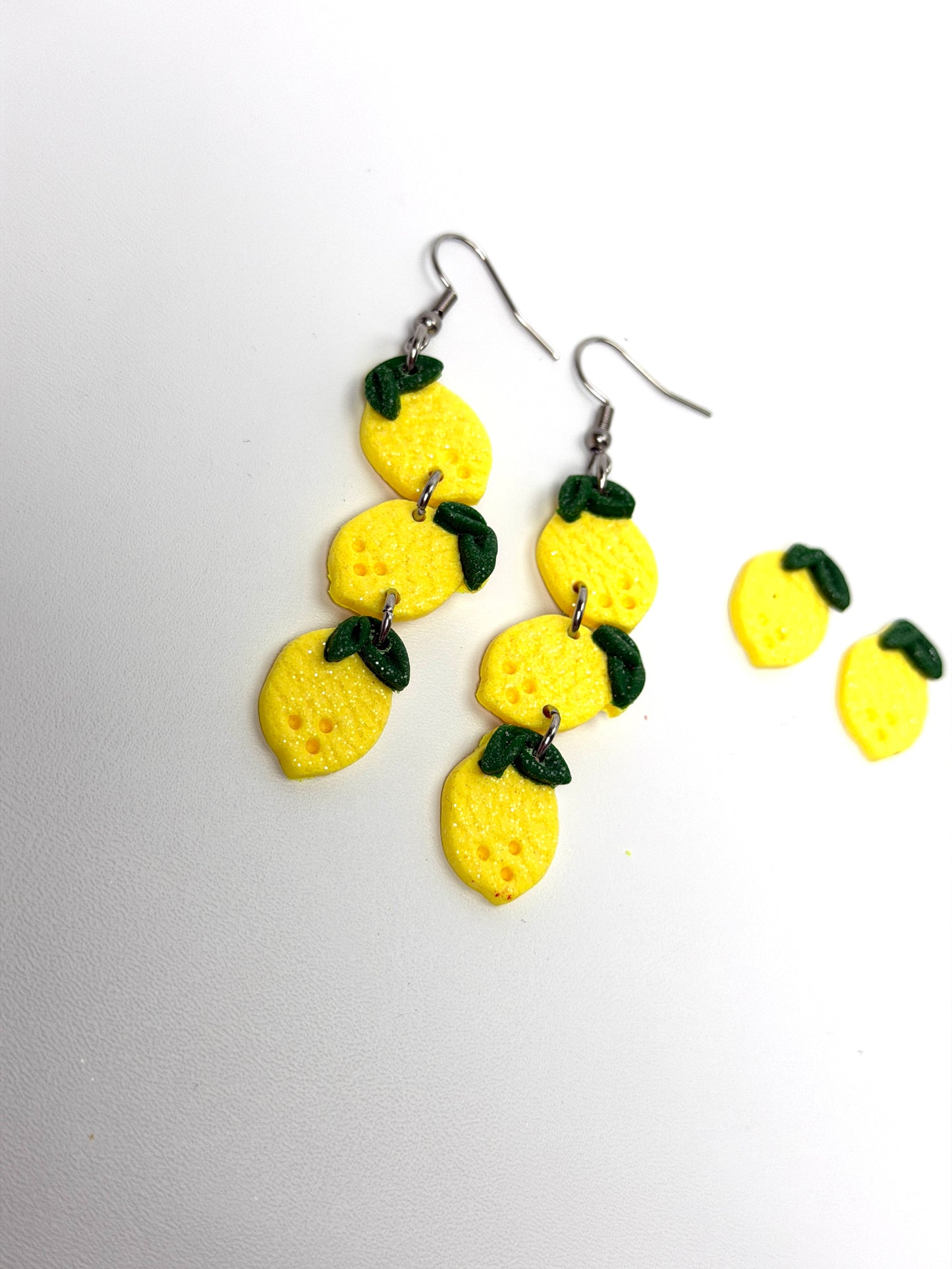 Lemon Dangle Earrings | Handmade Polymer Clay Earrings | Cute Fruit Jewelry | Lightweight Hypoallergenic Summer Earrings