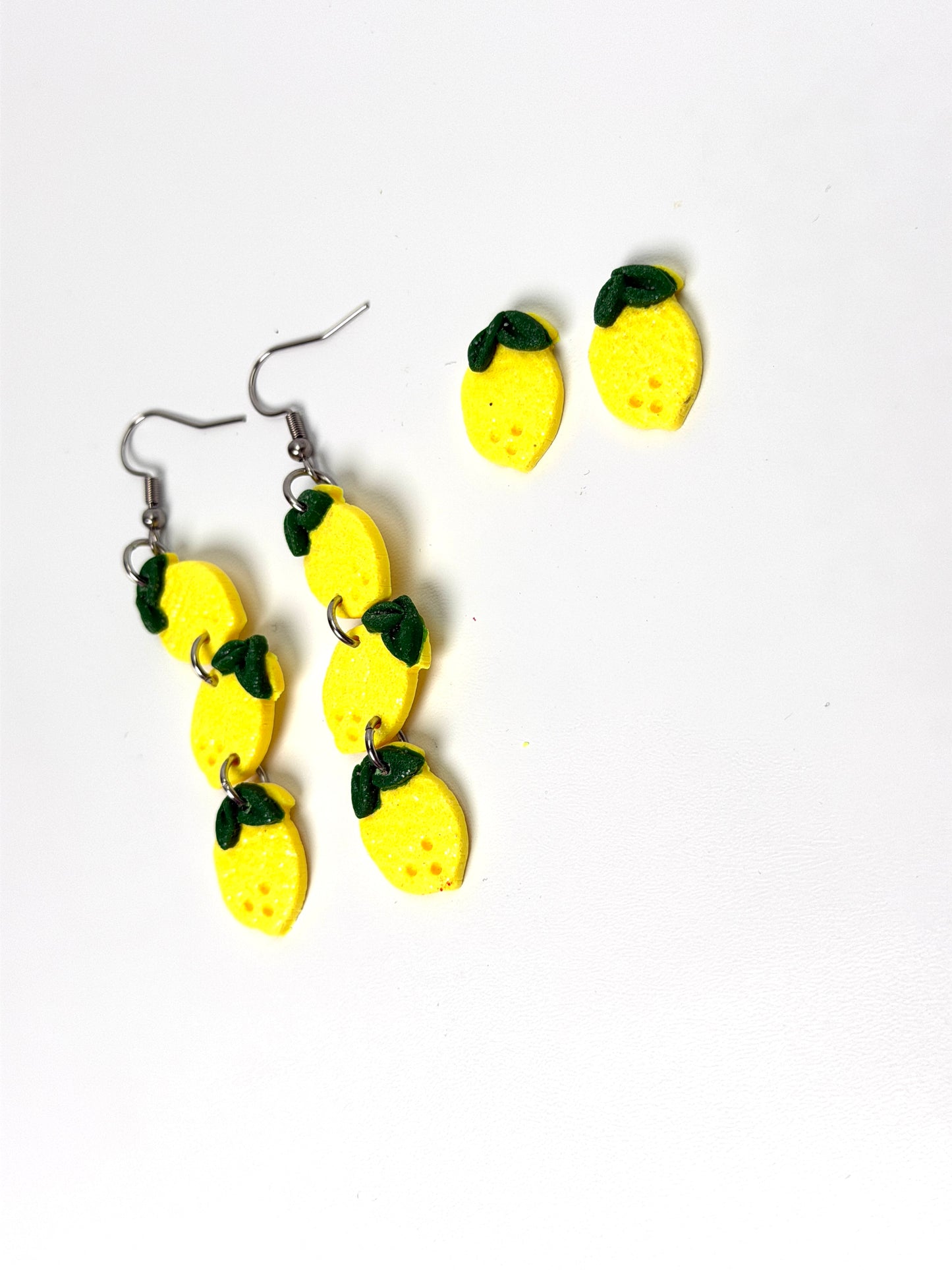 Lemon Dangle Earrings | Handmade Polymer Clay Earrings | Cute Fruit Jewelry | Lightweight Hypoallergenic Summer Earrings